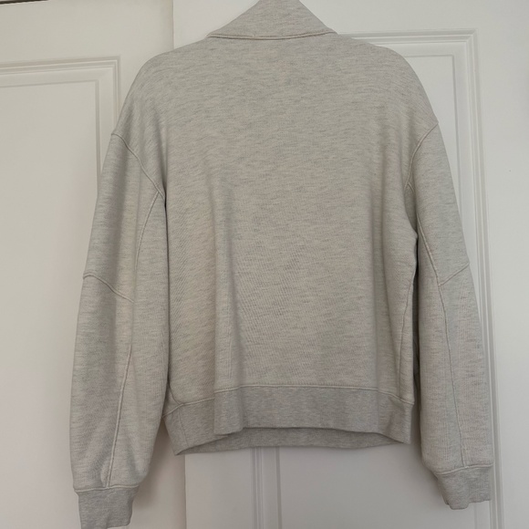 AGOLDE Funnel Neck Snap Front Pullover (M) | Cream Fleece - Picture 5 of 6